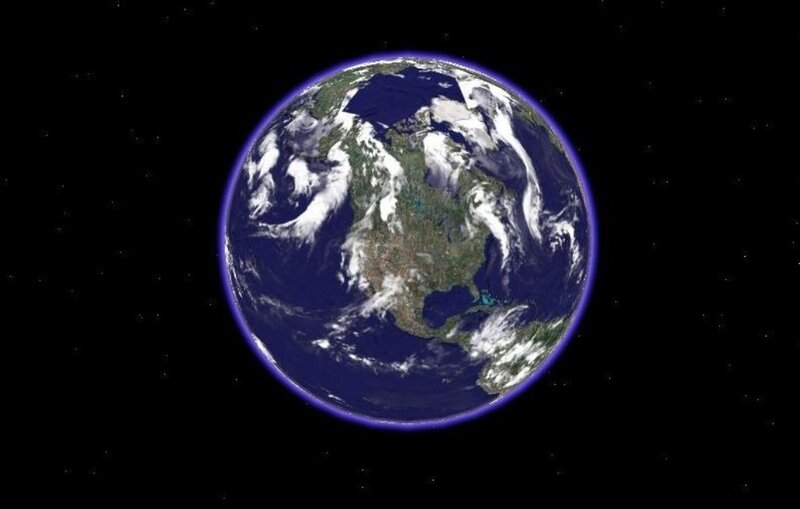 Earth from Space — Blue, Serene, Photograph, Clouds, Continents, Oceans, White, Green