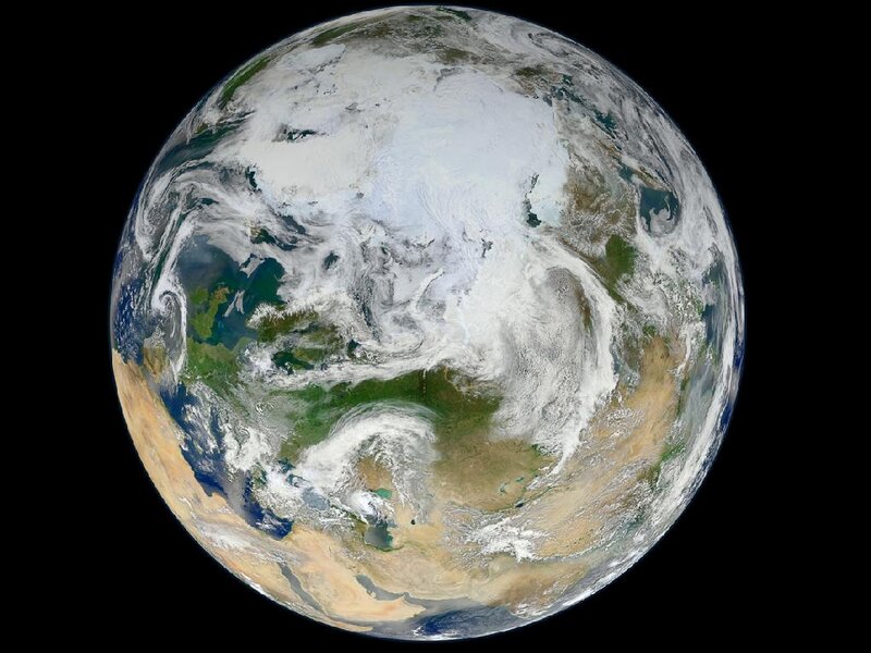Earth from Space — Blue, Serene, Photograph, Clouds, Continents