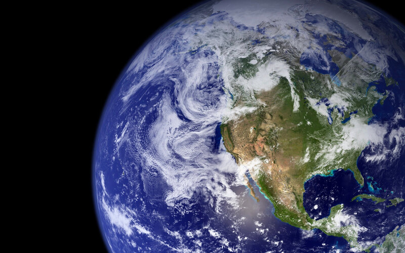 Earth from Space — Blue, Serene, Photograph, Clouds, Ocean, Continent, White, Green