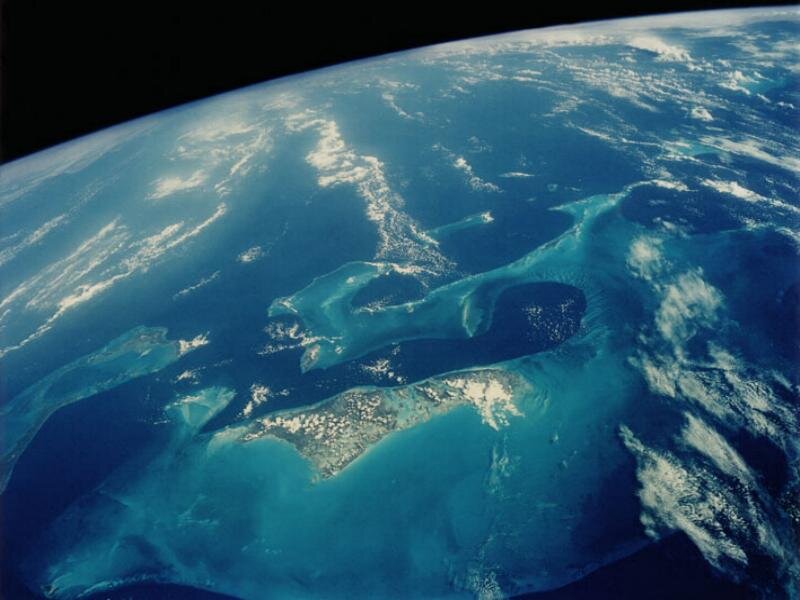 Earth from Space — Blue, Serene, Photograph, Clouds, Ocean, Islands