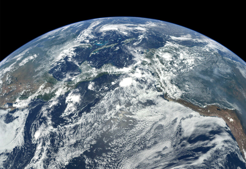 Earth from Space — Blue, Serene, Photograph, Clouds, Ocean, Landmass, White, Brown