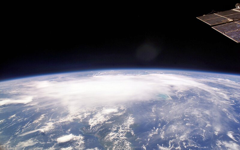 Earth from Space — Blue, Serene, Photograph, Clouds, Ocean, Satellite Panel