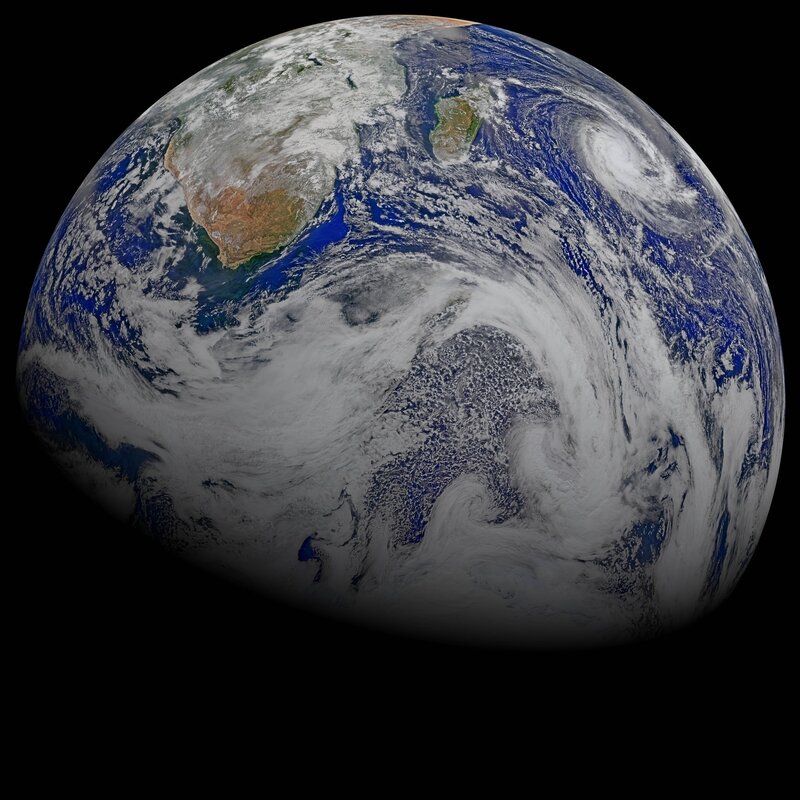 Earth from Space — Blue, Serene, Photograph, Clouds, Oceans, Continent