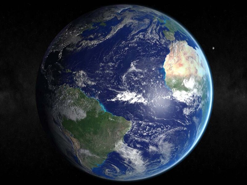 Earth from Space — Blue, Serene, Photograph, Clouds, Oceans, Continents, Green