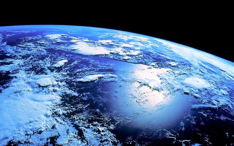 Earth from Space — Blue, Serene, Photograph, Clouds