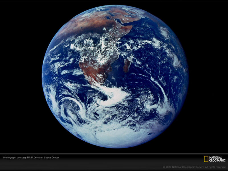 Earth from Space — Blue, Serene, Photograph, Continent, Clouds, Ocean