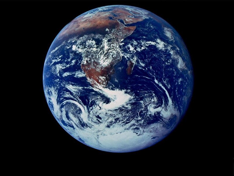 Earth from Space — Blue, Serene, Photograph, Continent, Clouds