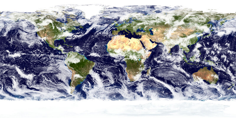 Earth from Space — Blue, Serene, Photograph, Continents, Clouds