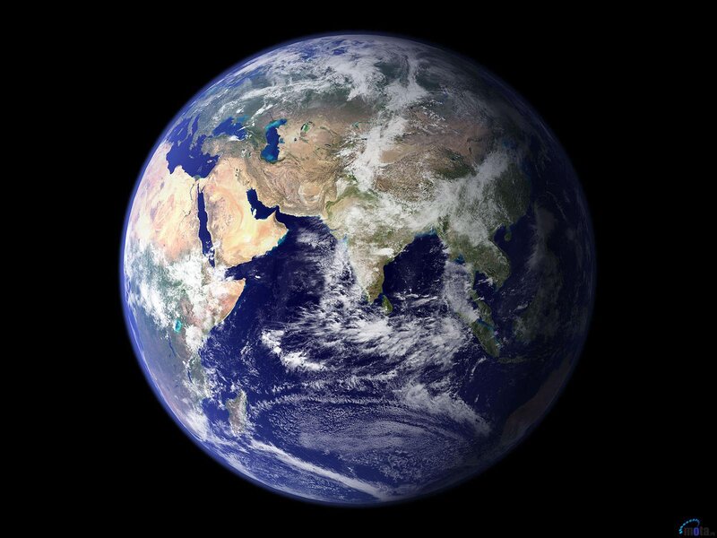 Earth from Space — Blue, Serene, Photograph, Continents, Oceans