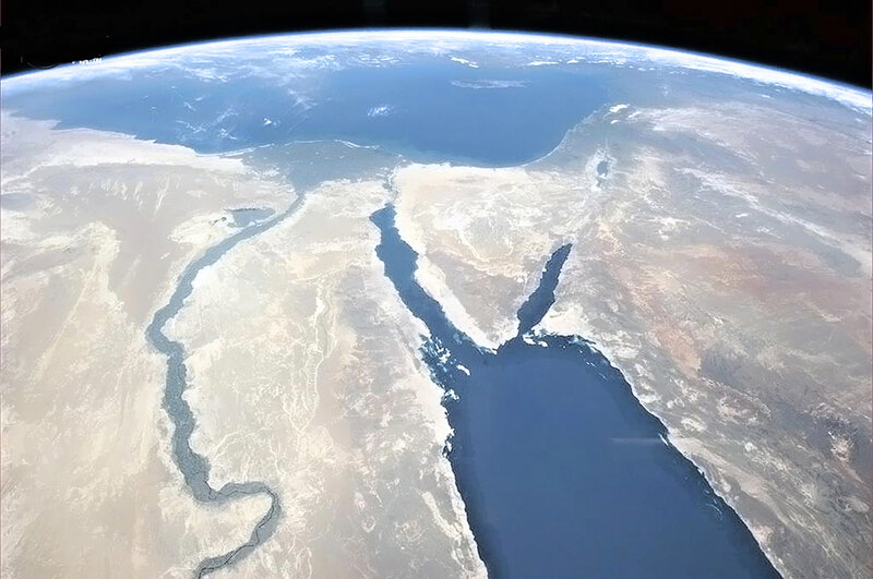 Earth from Space — Blue, Serene, Photograph, Desert
