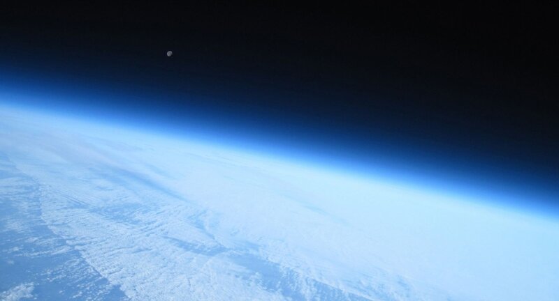Earth from Space — Blue, Serene, Photograph, Moon, Clouds
