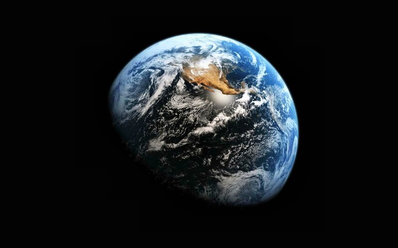 Earth from Space — Blue, Serene, Photograph, North America, Clouds, Ocean