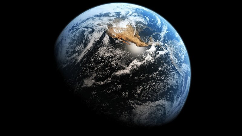 Earth from Space — Blue, Serene, Photograph, North America, Clouds, Ocean, White, Brown