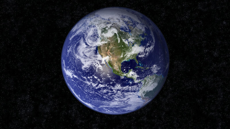 Earth from Space — Blue, Serene, Photograph, North America, Clouds, Oceans, Green
