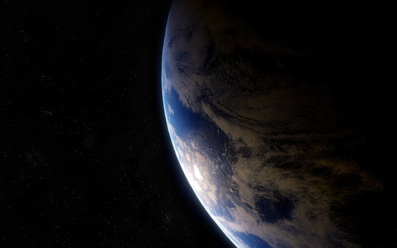 Earth from Space — Blue, Serene, Photograph, Planet, Clouds