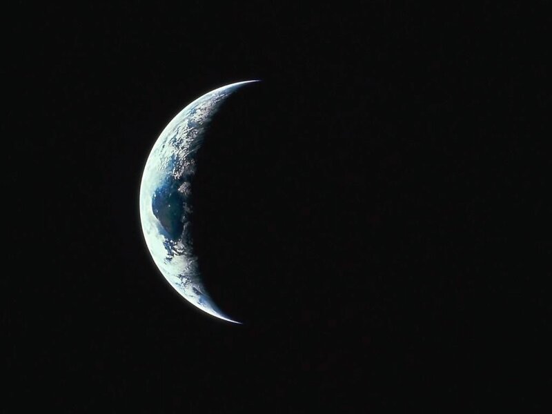 Earth from Space — Blue, Serene, Photograph, Planet, Darkness