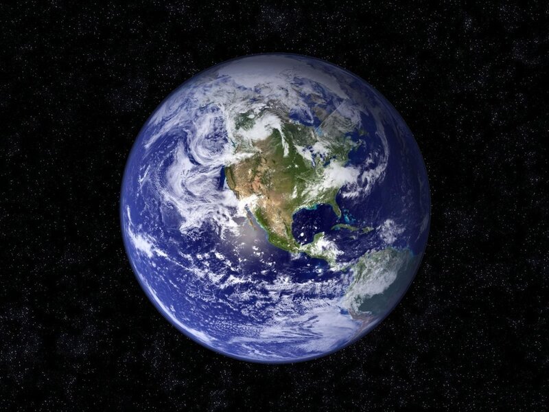 Earth from Space — Blue, Serene, Photograph, Planet