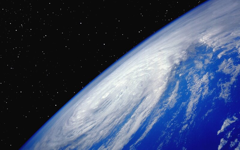 Earth from Space — Blue, Serene, Photograph, Stars, Clouds