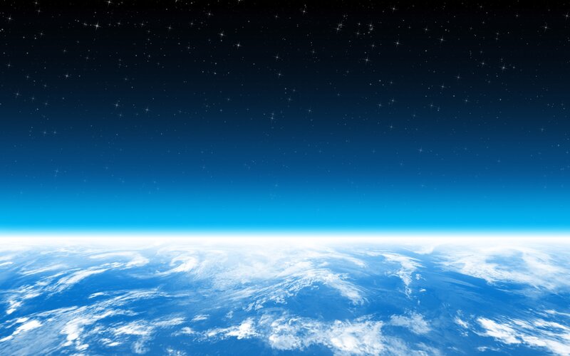 Earth from Space — Blue, Serene, Photograph, Stars