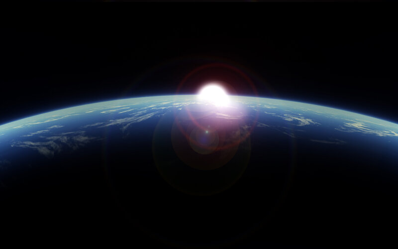 Earth from Space — Blue, Serene, Sunrise