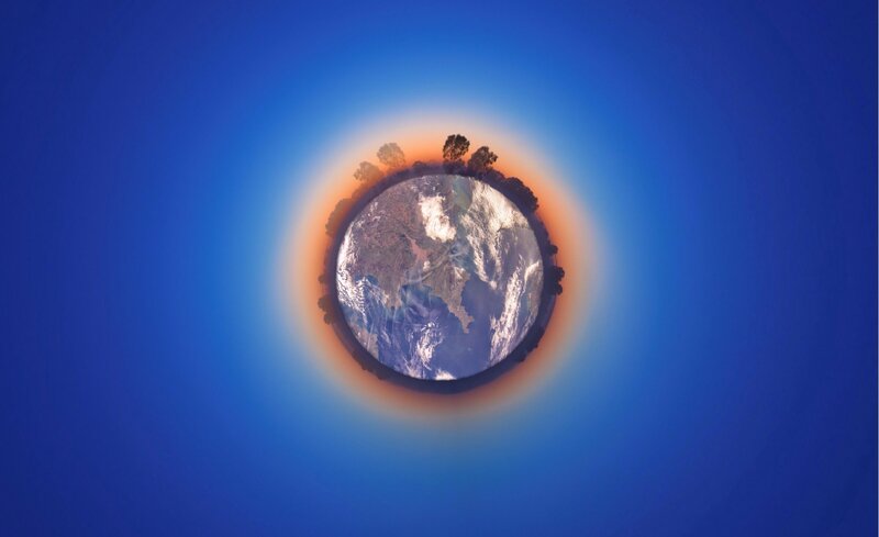 Earth from Space — Blue, Serene, Sunset, Photograph