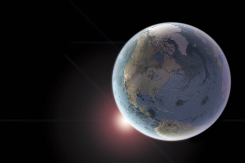 Earth from Space — Blue, Serene, Sunset
