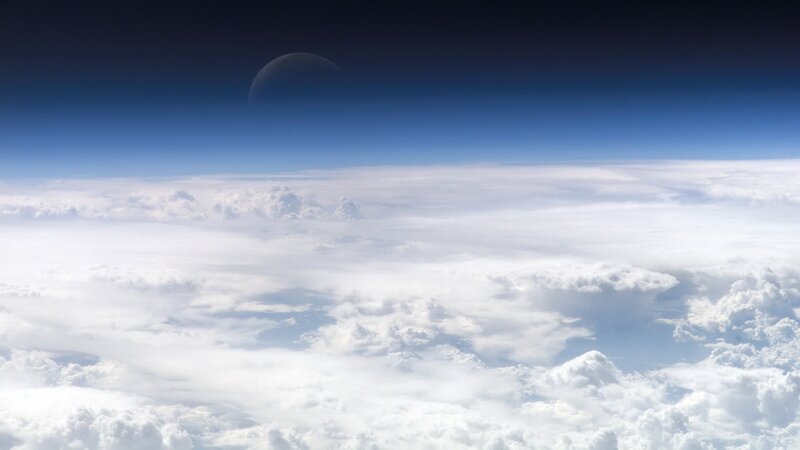 Earth from Space — Clouds, Moon