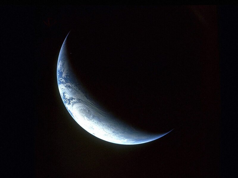 Earth from space crescent