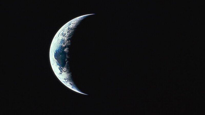 Earth from space crescent view