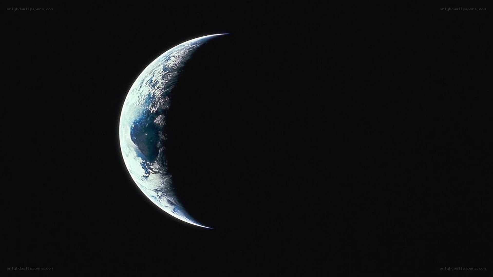 Earth from space crescent view