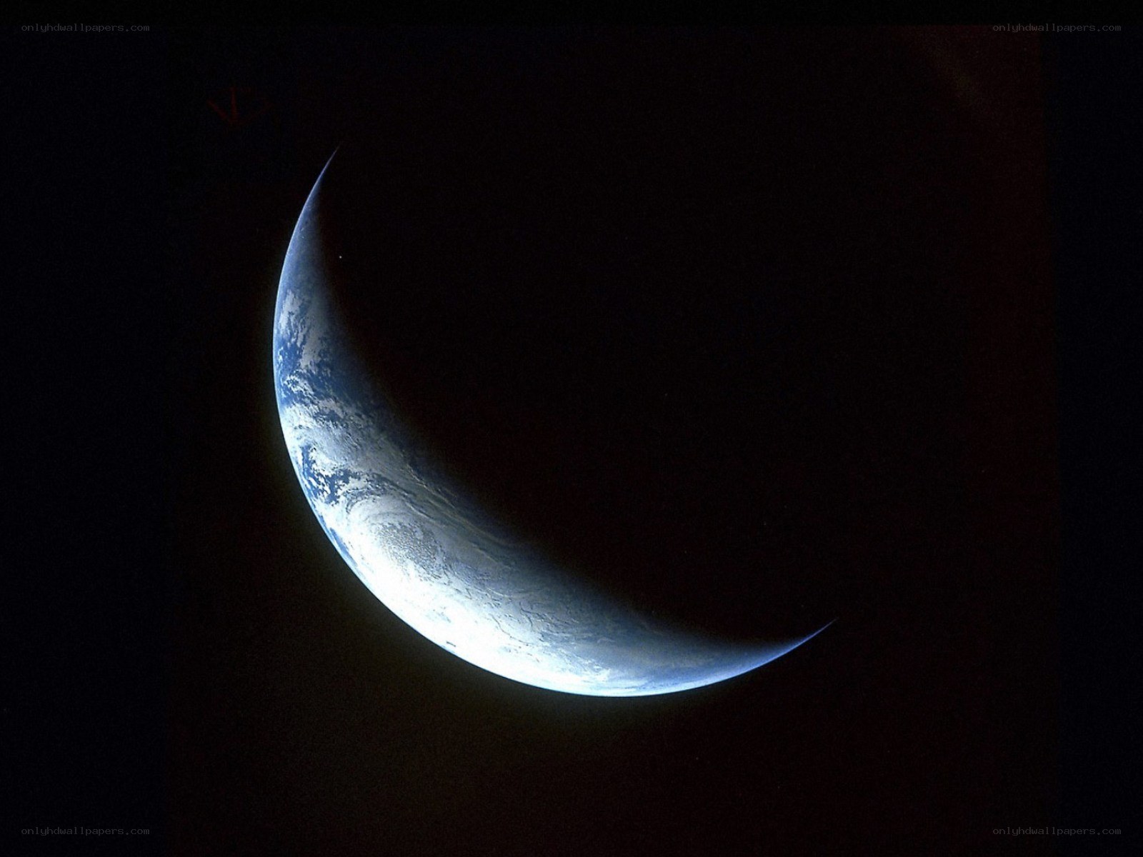 Earth from space crescent