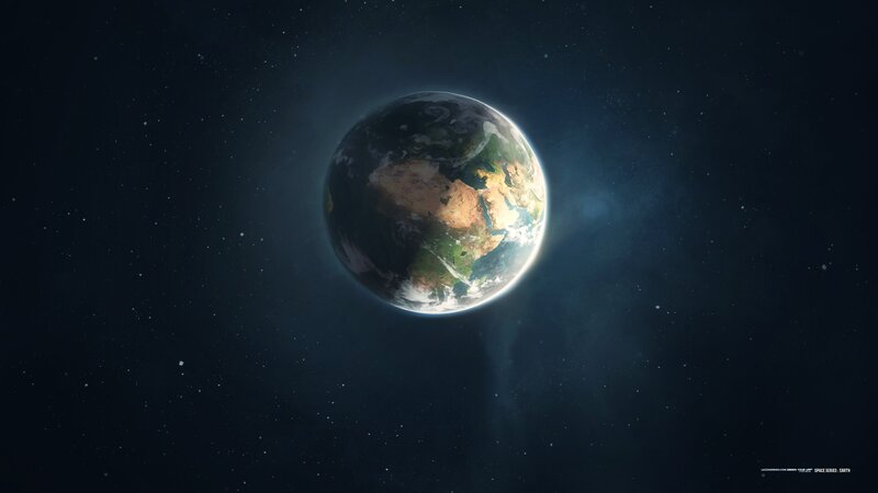 Earth from Space — Digital Art, Black