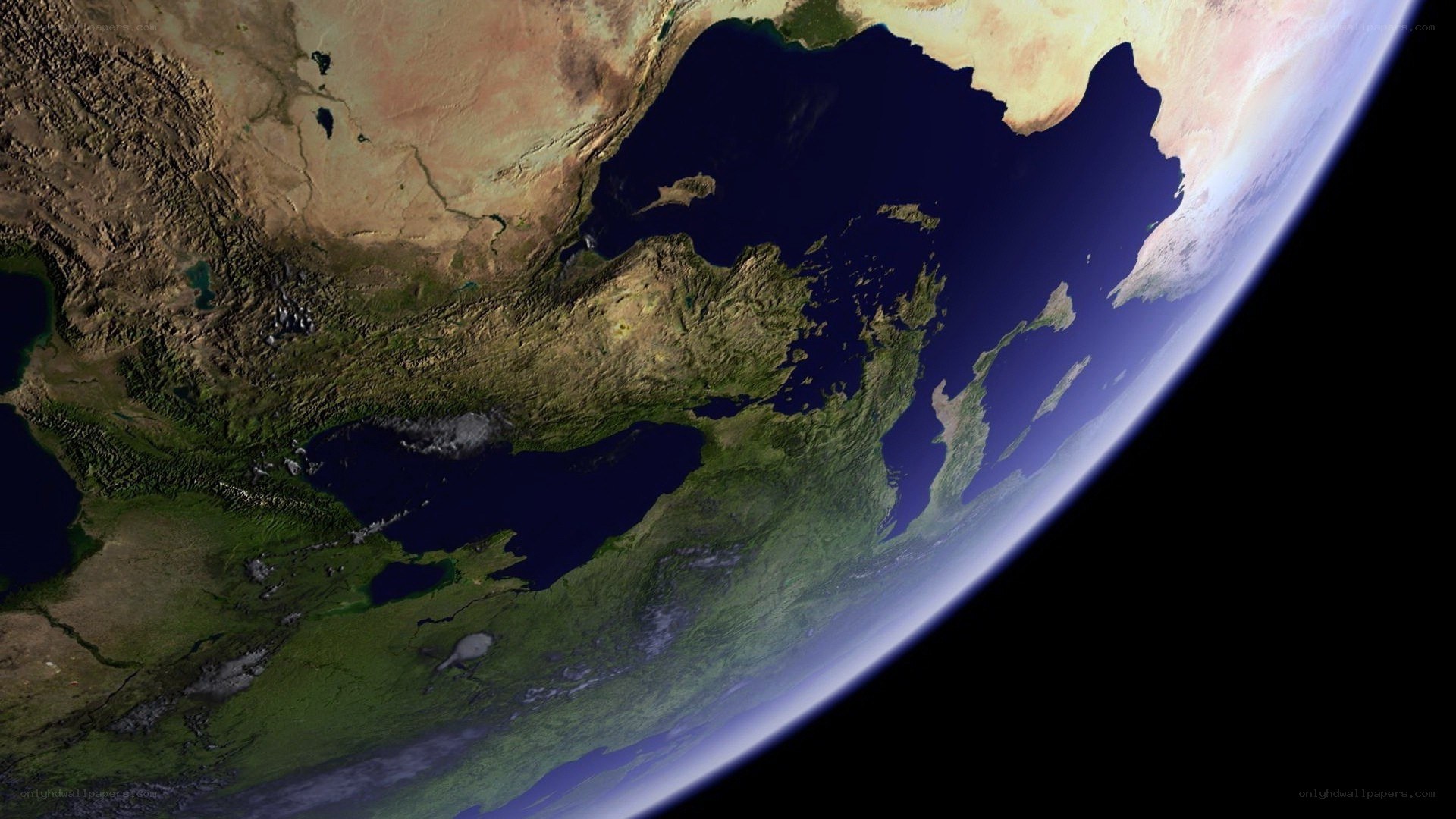 Earth from space over Middle East