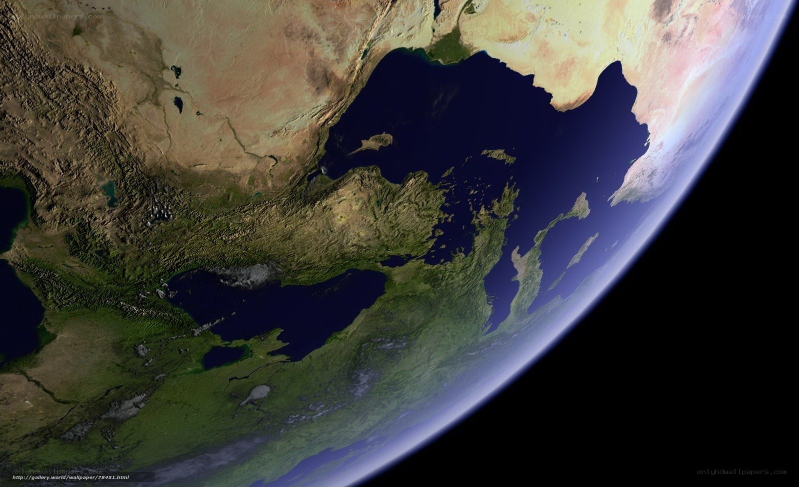 Earth from space over Middle East