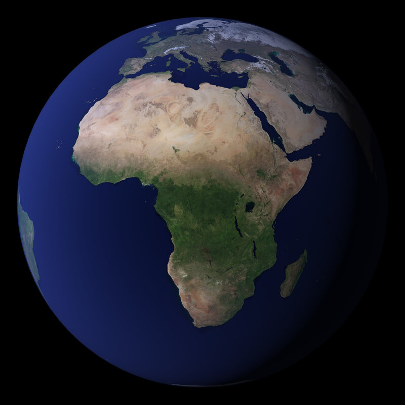 Earth from space showing Africa