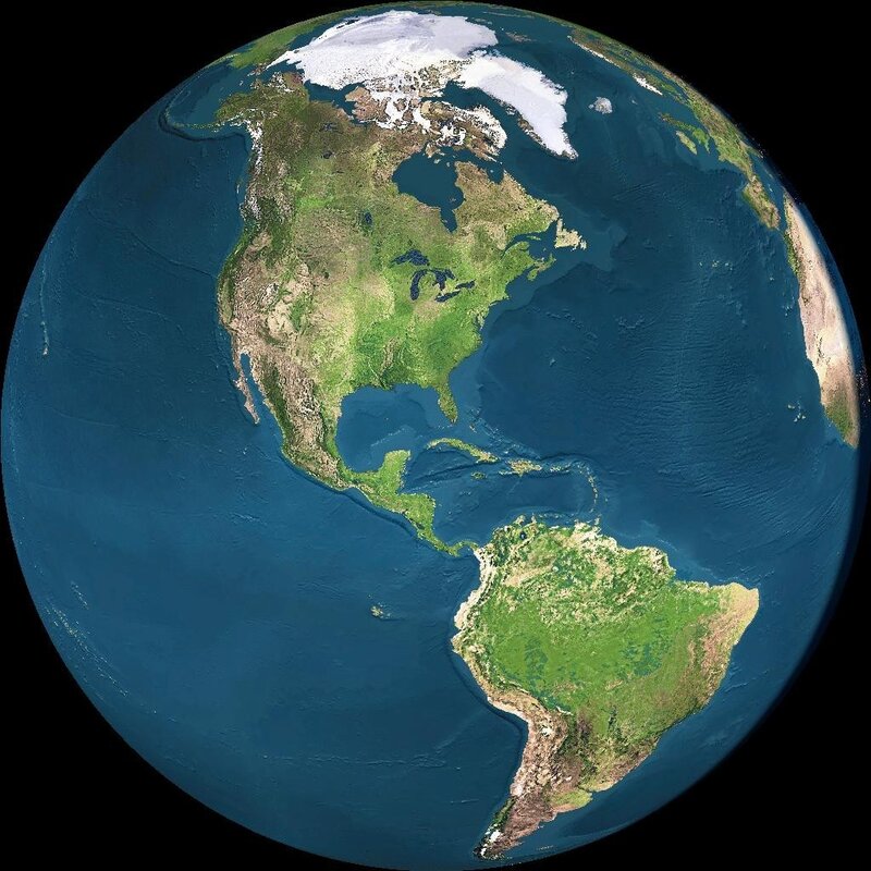 Earth from space showing Americas