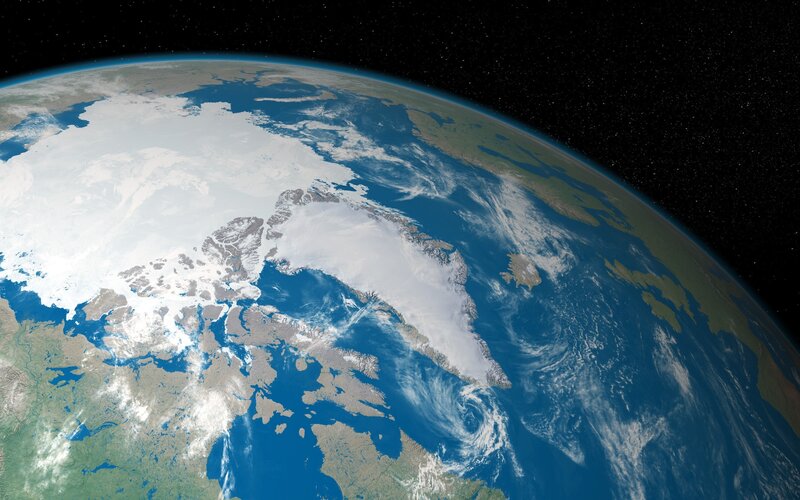Earth from space showing Arctic
