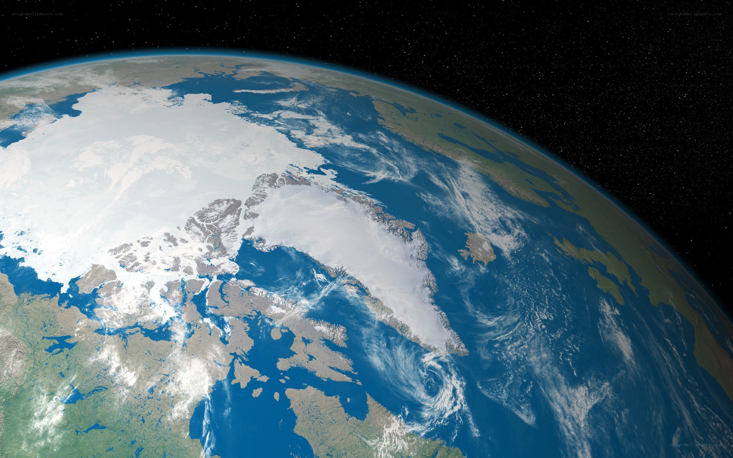 Earth from space showing Arctic
