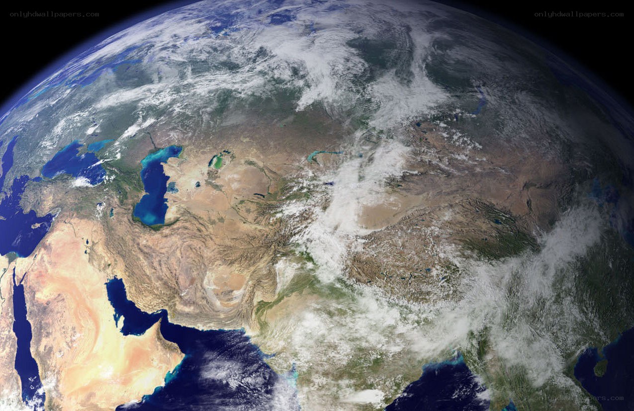 Earth from space showing Asia