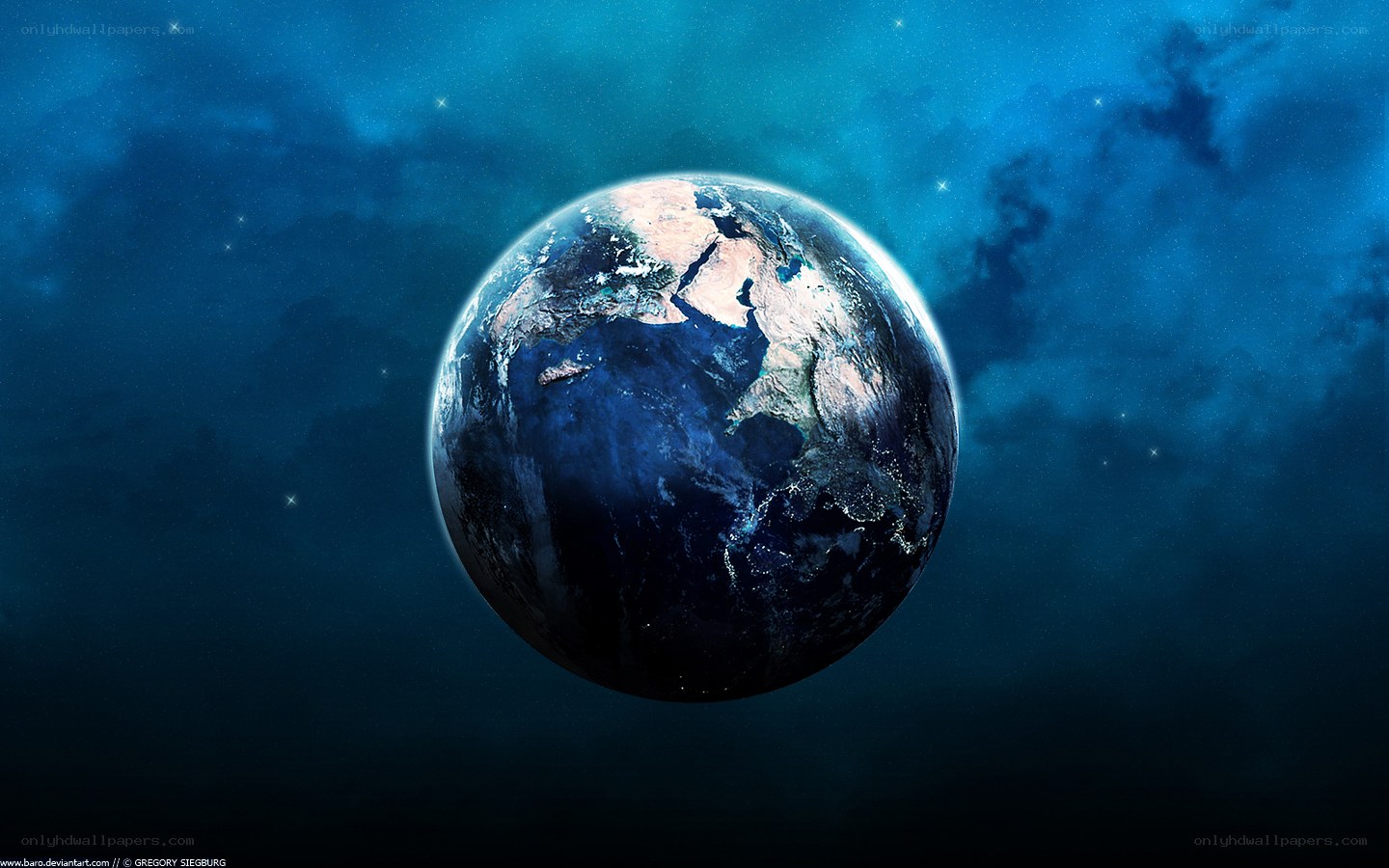 Earth from space view