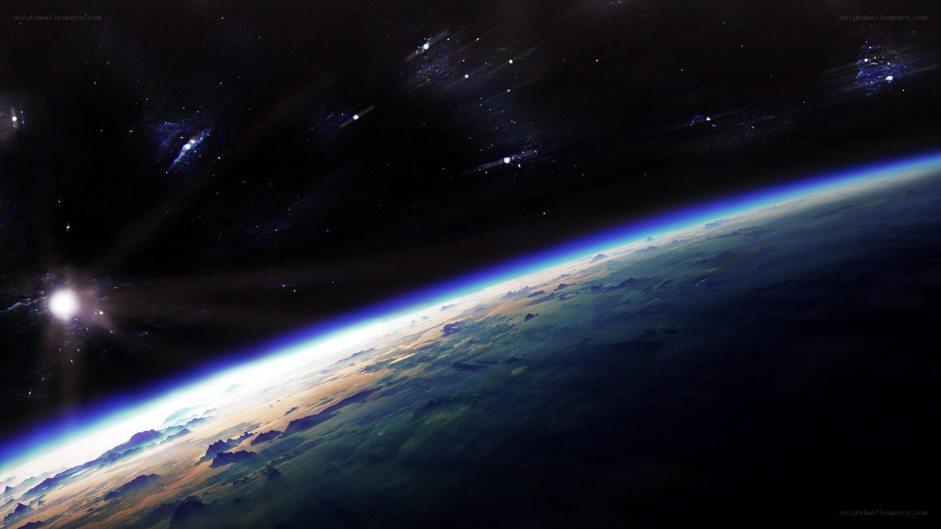 Earth from space view