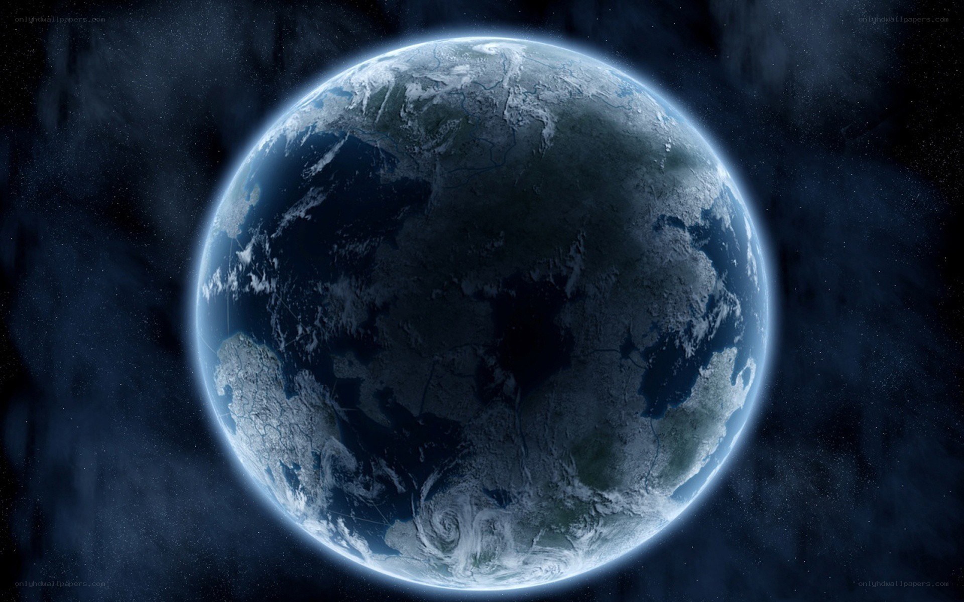 Earth from space view