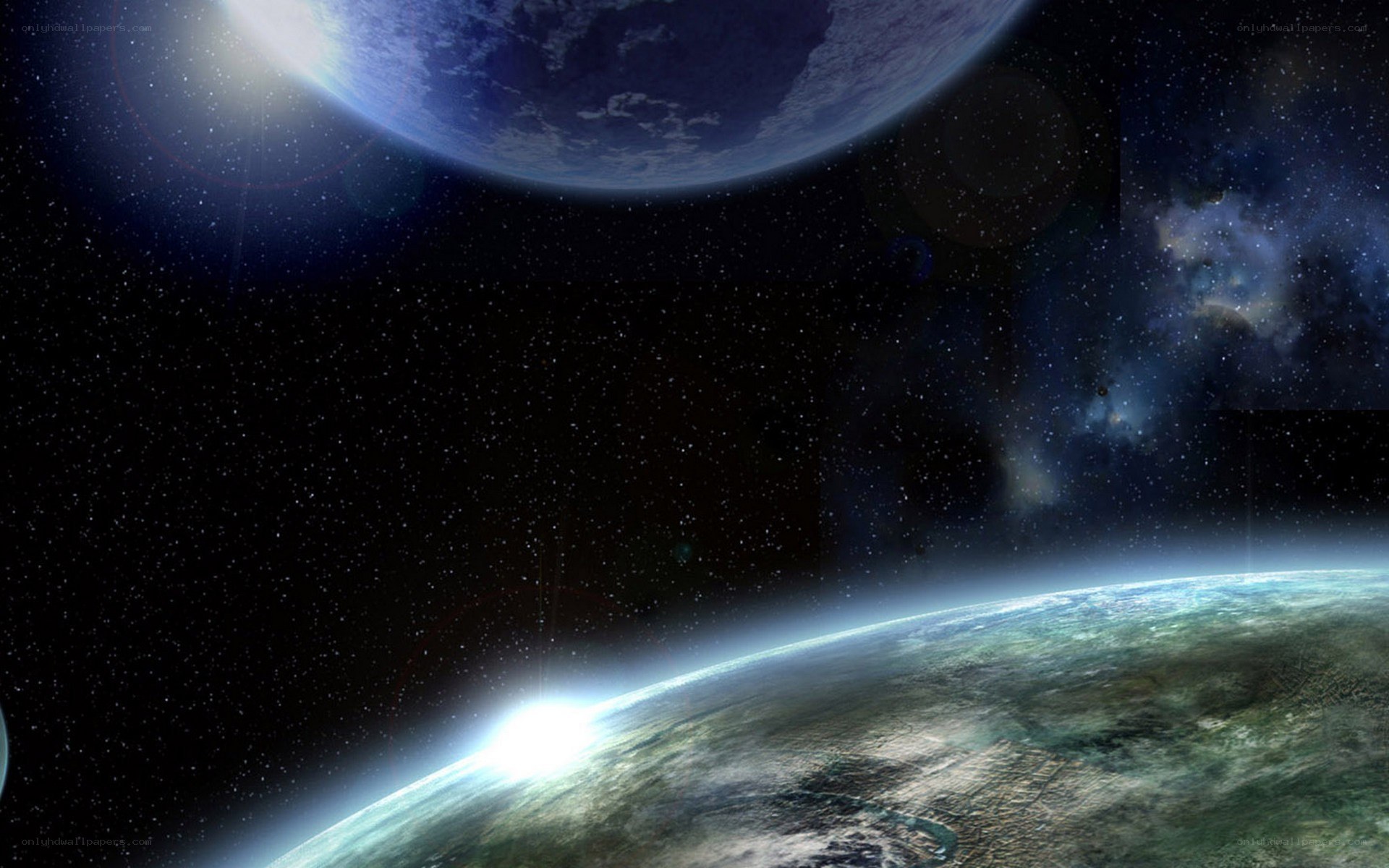 Earth from space view