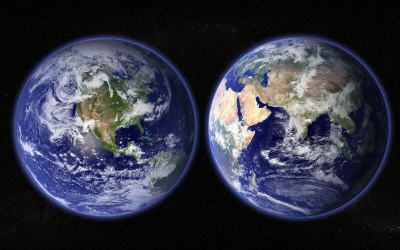 Earth from space view