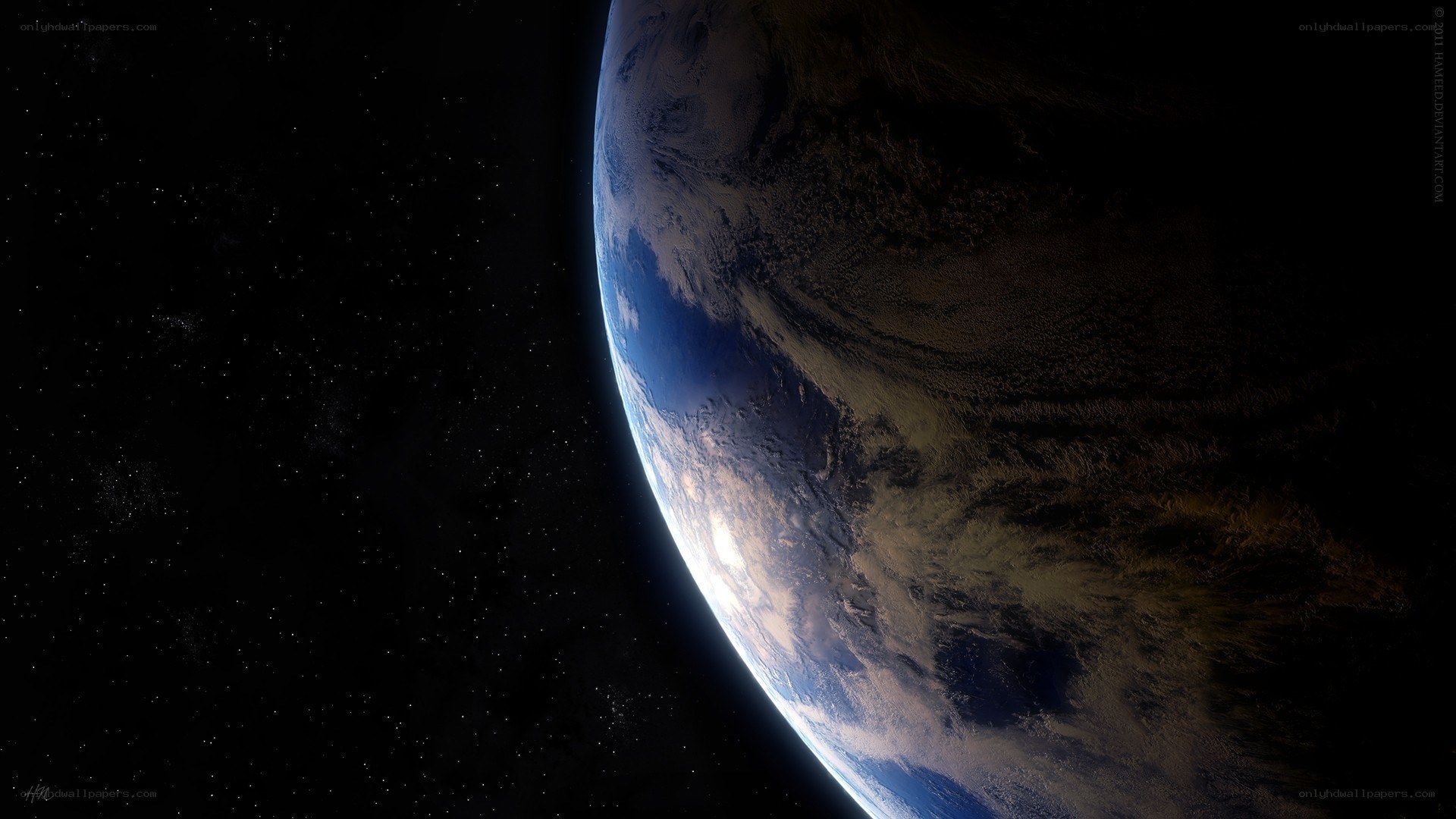 Earth from space view