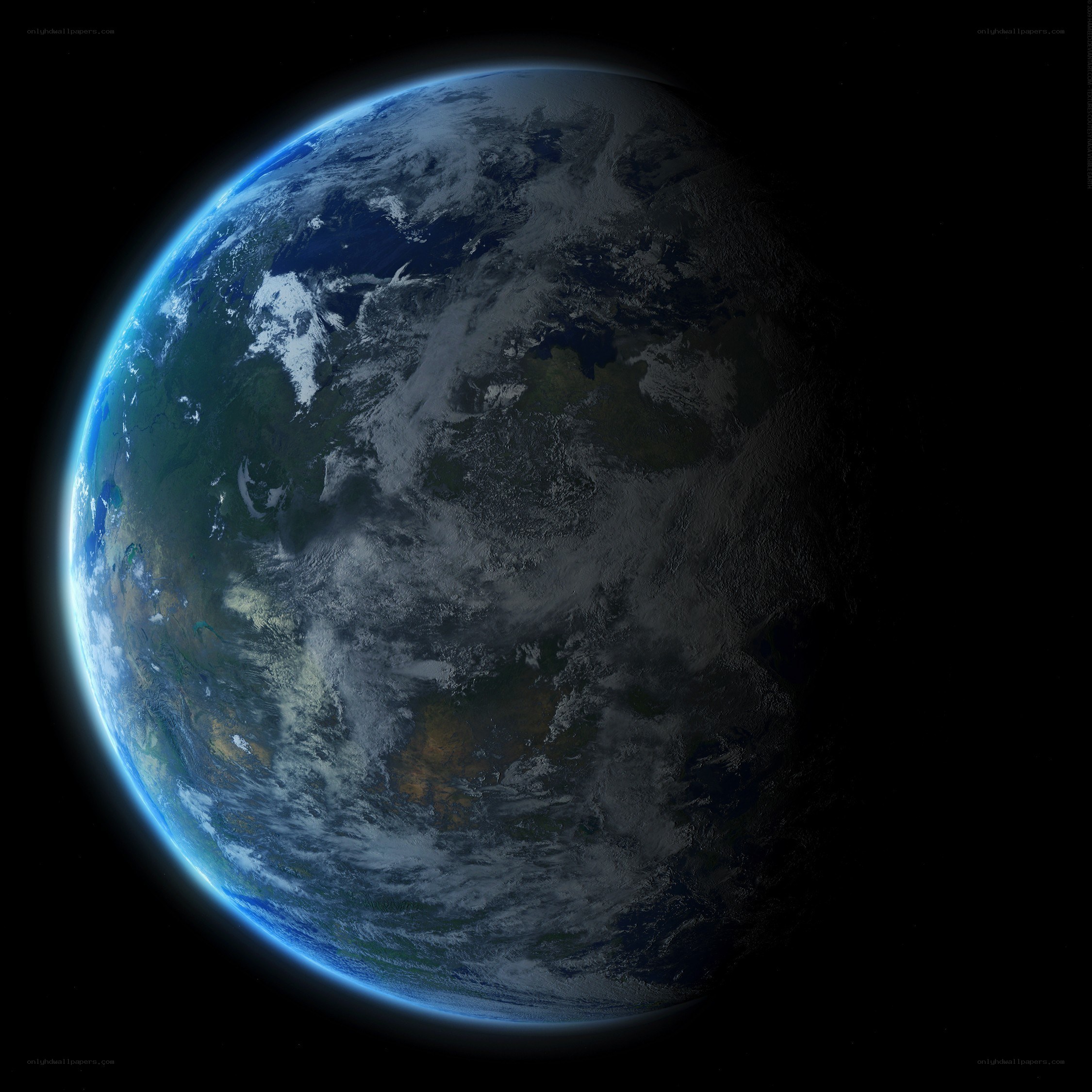 Earth from space view