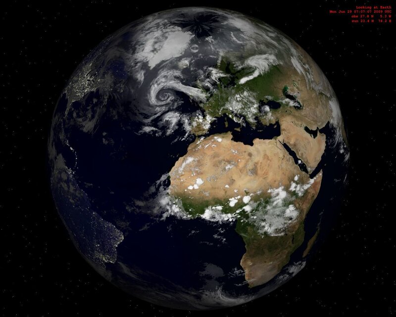 Earth from space view