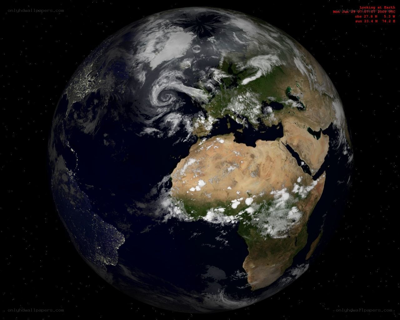 Earth from space view