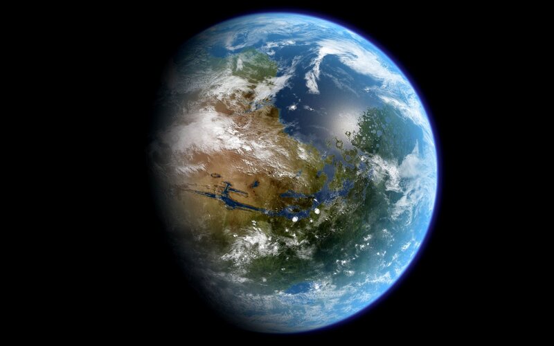 Earth from space view