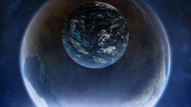 Earth from space view